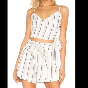 EUC Rails Juliana Wrap Crop Halter in Coco Stripe